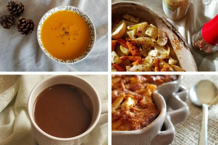 Velouté de carottes légumes rôtis au four chocolat chaud sans lait et clafoutis recettes sans gluten sans lactose