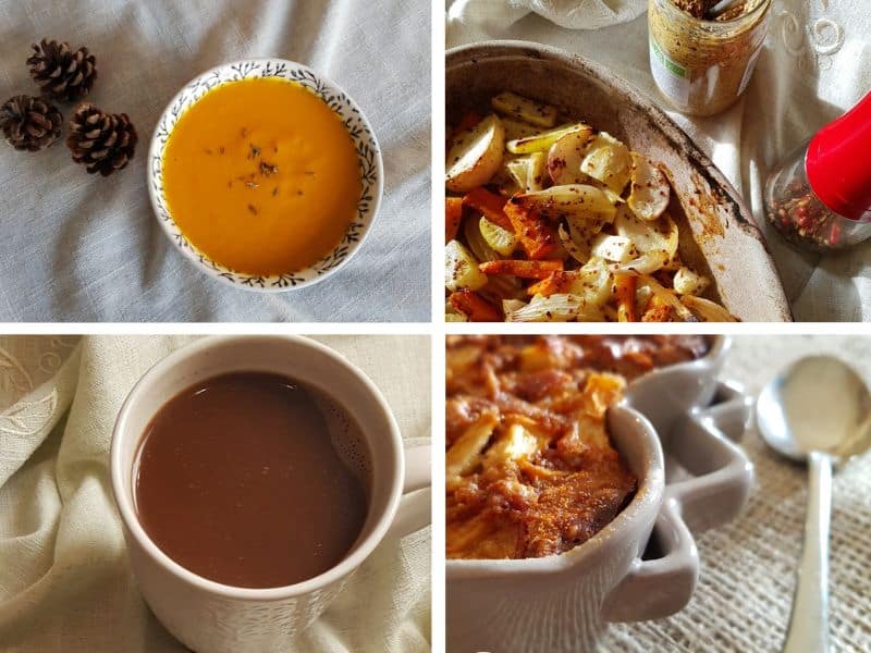 Velouté de carottes légumes rôtis au four chocolat chaud sans lait et clafoutis recettes sans gluten sans lactose